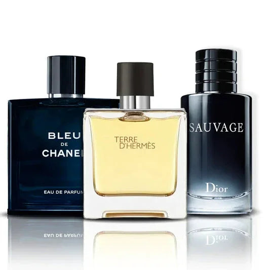 Sada 3 parfémů | Bleu de Chanel + Terre d'Hermès + Sauvage