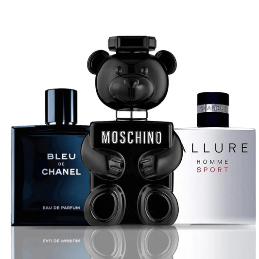 Sada 3 parfémů | Toy Boy + Bleu de Chanel + Allure Homme Sport