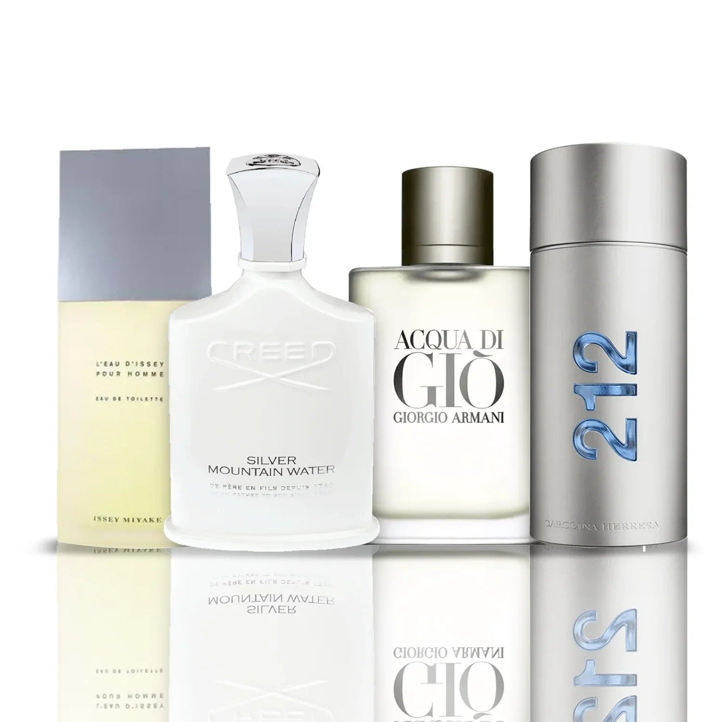 Sada 4 parfémů | L'Eau d'Issey + Acqua di Giò + Creed Silver Mountain Water + 212 NYC Men