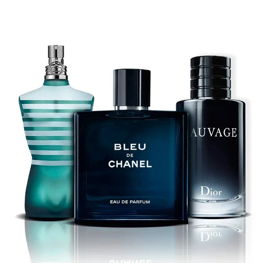 Sada 3 parfémů | Le Male + Bleu de Chanel + Sauvage