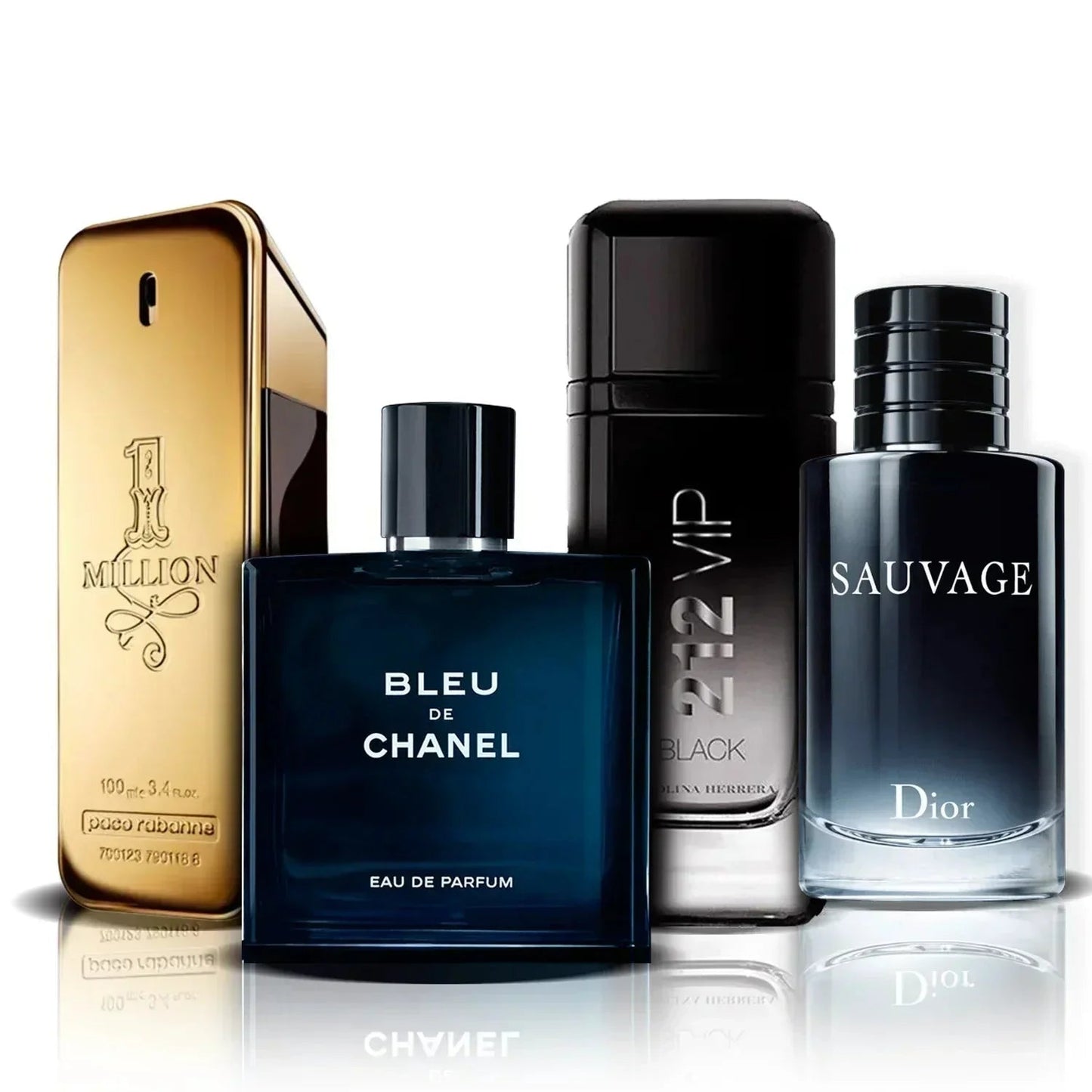 Sada 4 parfémů | 1 Million + Bleu de Chanel + 212 VIP Black + Sauvage